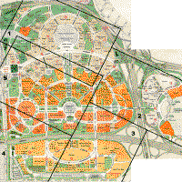 Carte de l'exposition de 1964, la zone 4 correspond  l'emplacement du pavillon espace